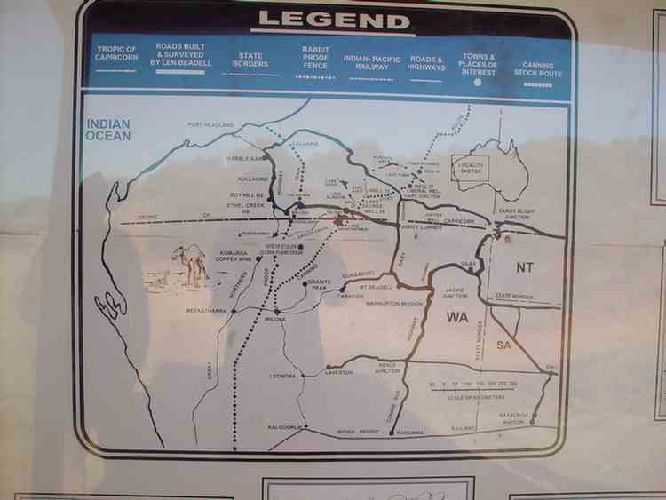 map of Len Beadell roads